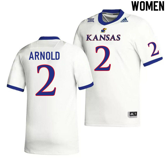 Women #2 Lawrence Arnold Kansas Jayhawks College Football Jerseys Stitched Sale-White
